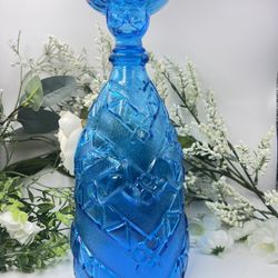 Vintage Mid-Century Empoli Glass Figural Decanter Man in Robe w/ Hat – Italy (12”)