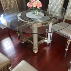 Grey/ Silver Dining Table 