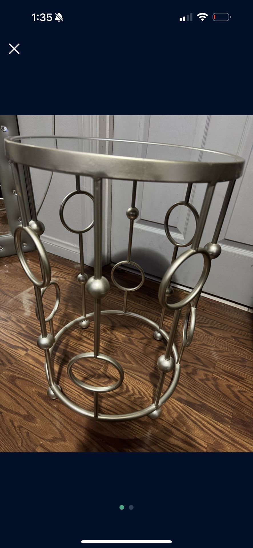 Circular ‘silver’/ Mirrored Table
