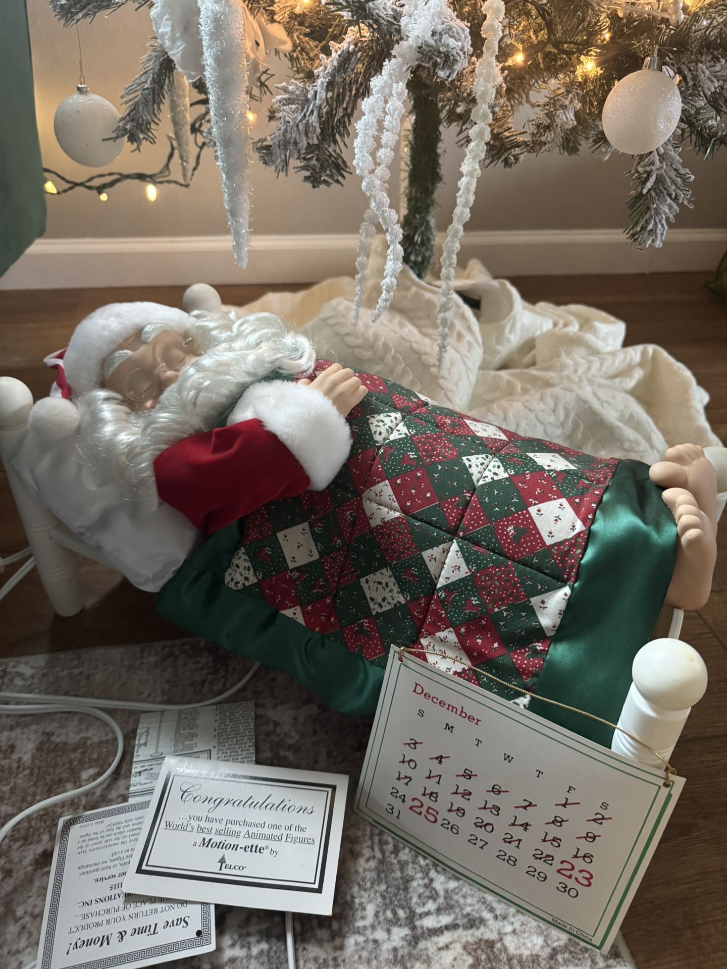 Vintage snoring whistling Sleeping Santa