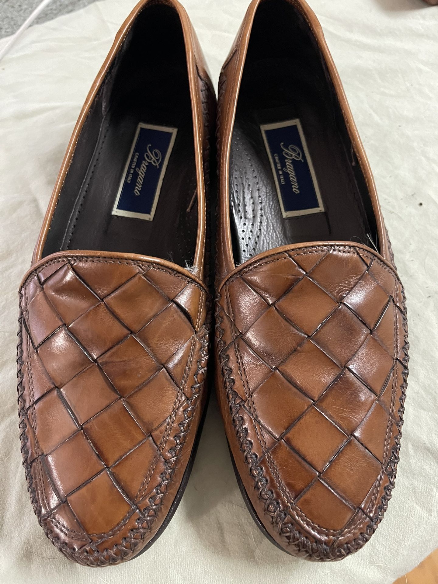 Bragano Mens Woven Slip On Loafers  - Italy 06175  Size 8.5M