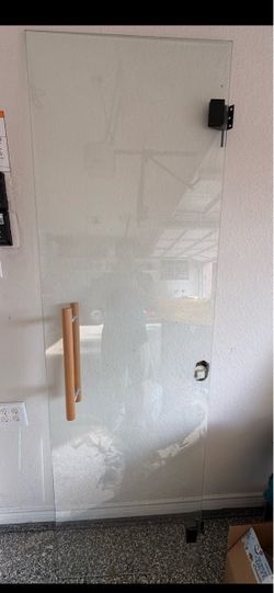 Clear Glass Door with Wood Handle
