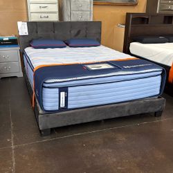 Gray Floor Model Bed Frame