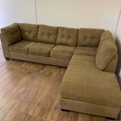 Brown L-Shape Sectional Couch Sofa *Free Delivery*