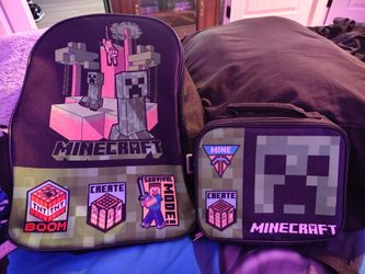 MINECRAFT backpack with lunch box cooler included
