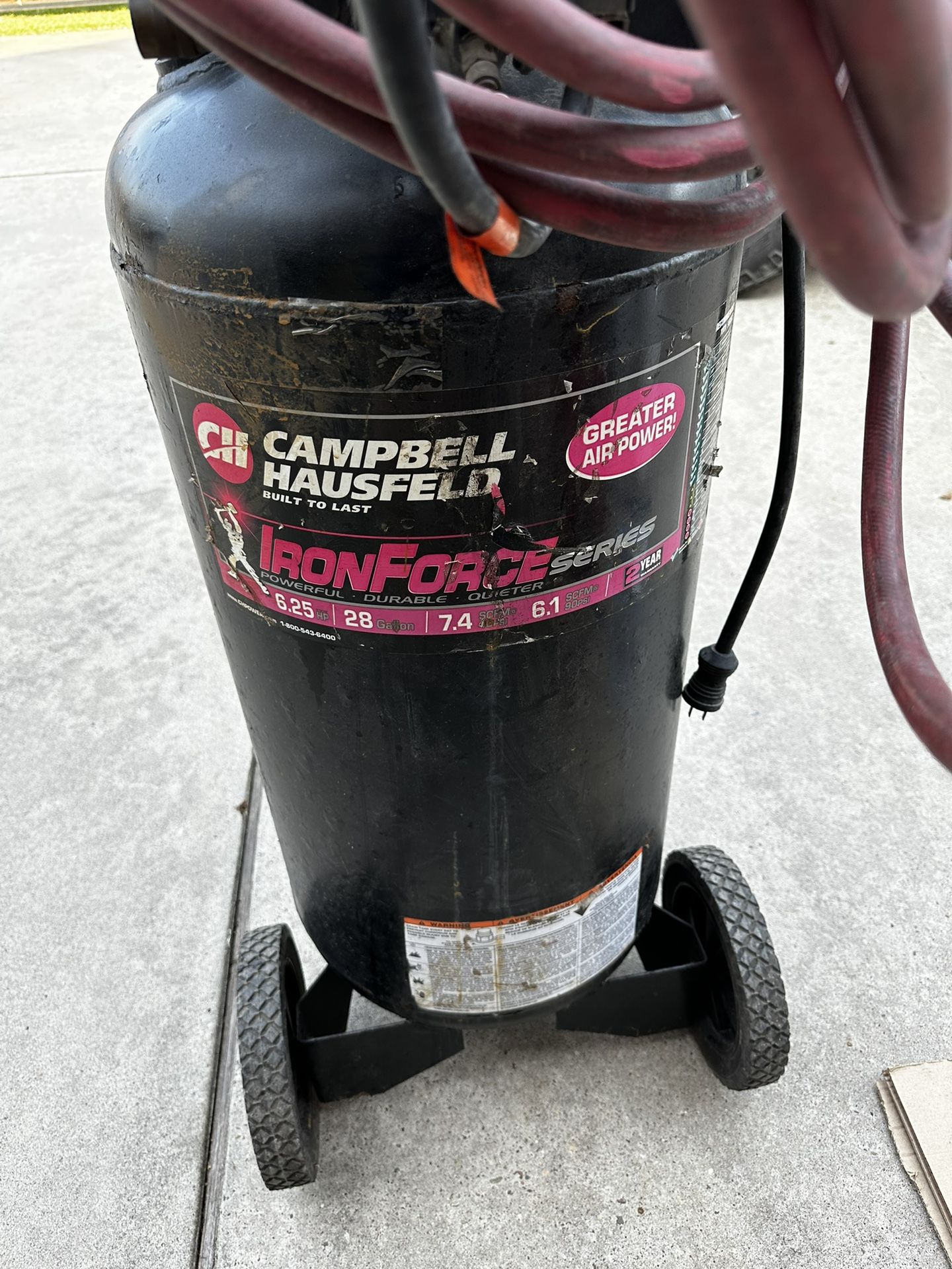 6.25 Hp Compressor + Hose + Ingersoll Rand Impact