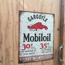 Old Gas Signs Texaco & Gargoyle Mobil Oil