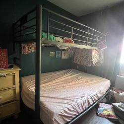 Black Metal Bunkbed With Full Bed Futon Couch On Bottom