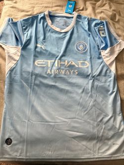 PUMA Manchester City Men’s Soccer Jersey Size L Blue/White DryCell size Large