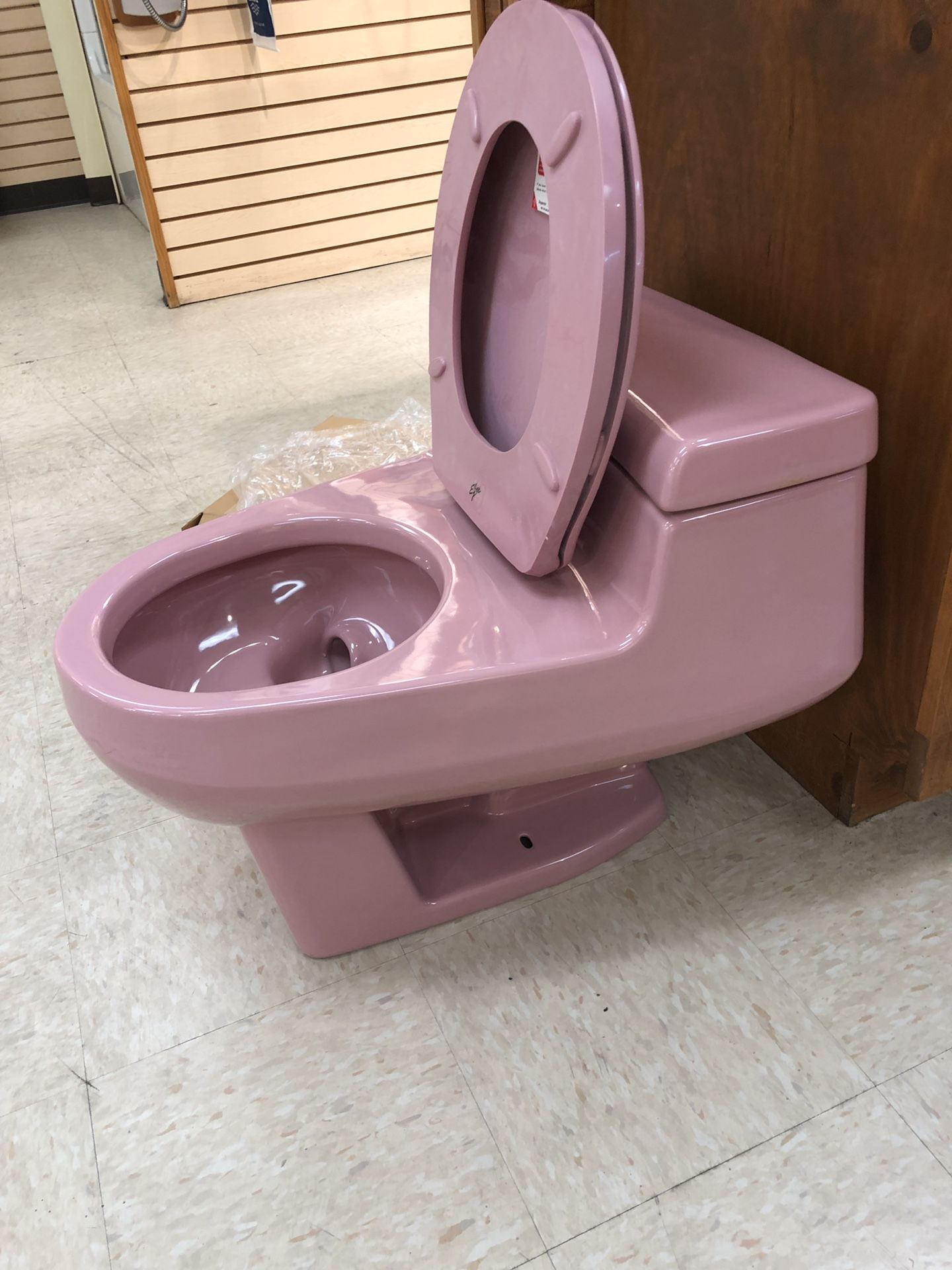 Eljer vintage retro pink toilet - showroom display