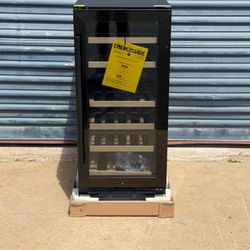 New!! EUHOMY 15 in. Dual Zone 30-Bottle Undercounter/ Freestanding Wine Cooler in Black with Reversible Door, Removable Shelves