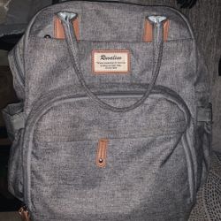 Ruvalina Diaper Bag/Travel Backpack Multi-Functional Waterproof Gray 