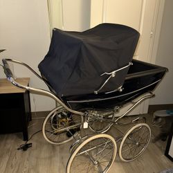 Silver Cross Balmoral Navy Blue Baby Pram Carriage Stroller