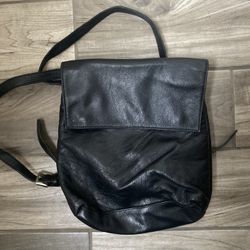Small Black Leather Backpack 