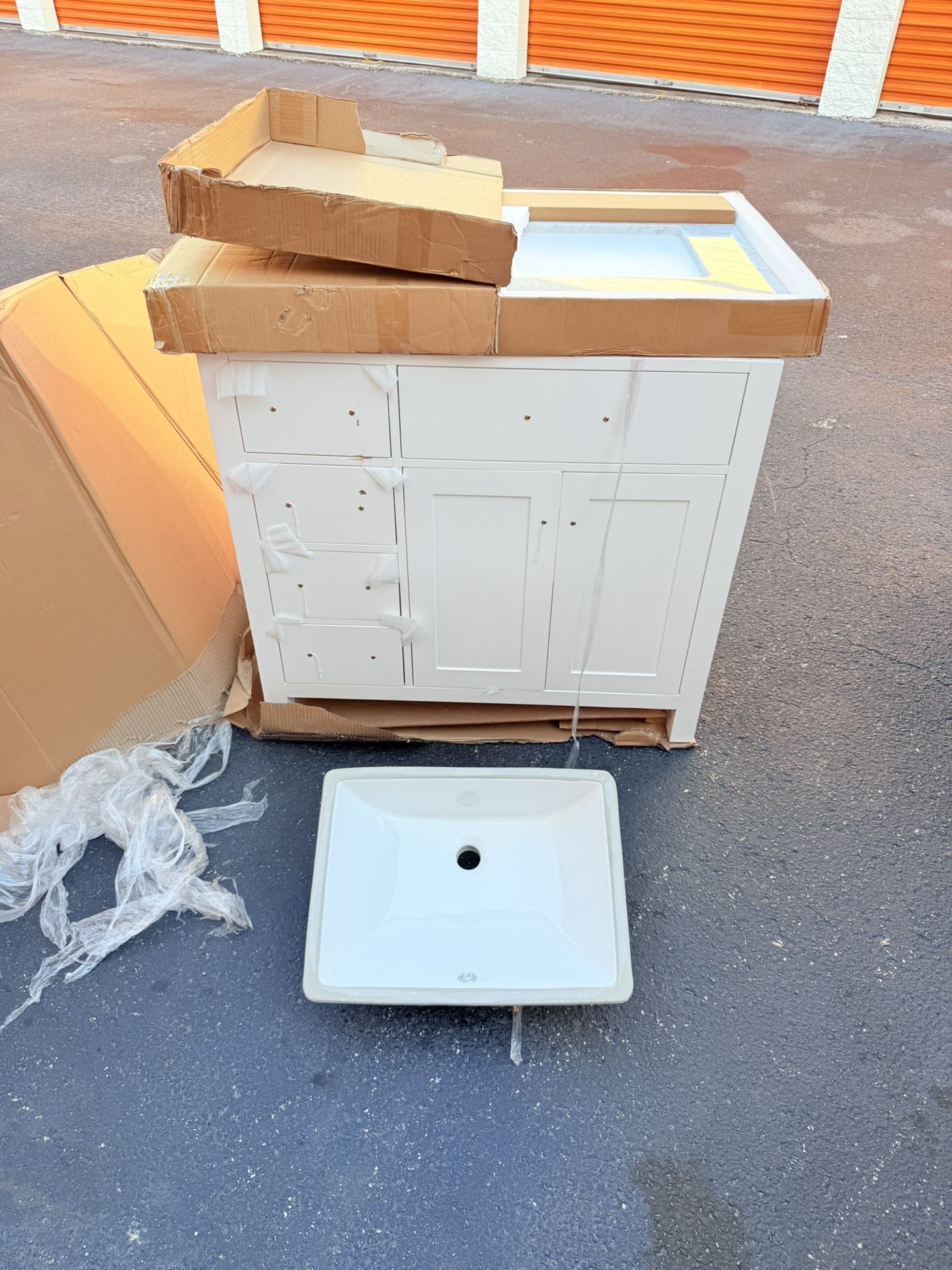 Ariel Bristol 36 In. Right Offset Single Rectangle Sink Bathroom Vanity With Carrara White Quartz Countertop 1.5 Edge In White