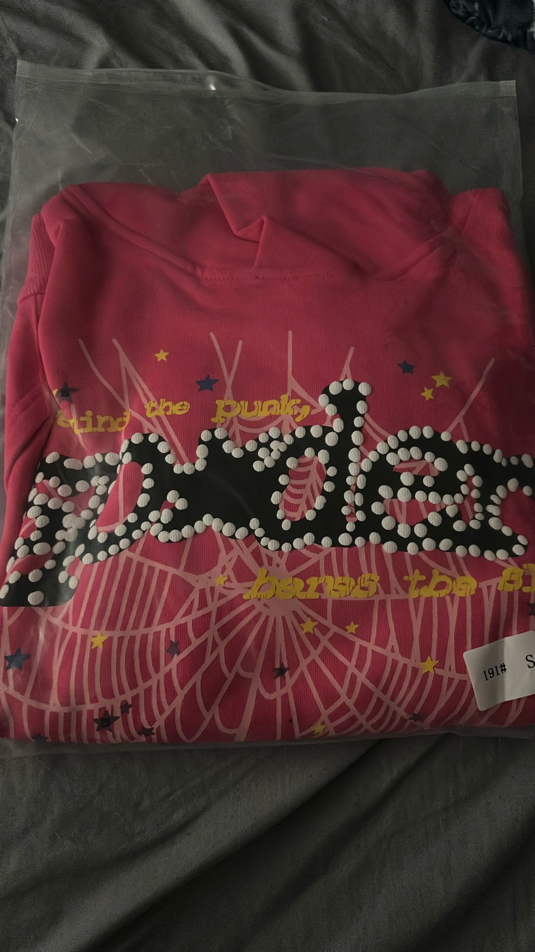 Black On Pink Spider Hoodie