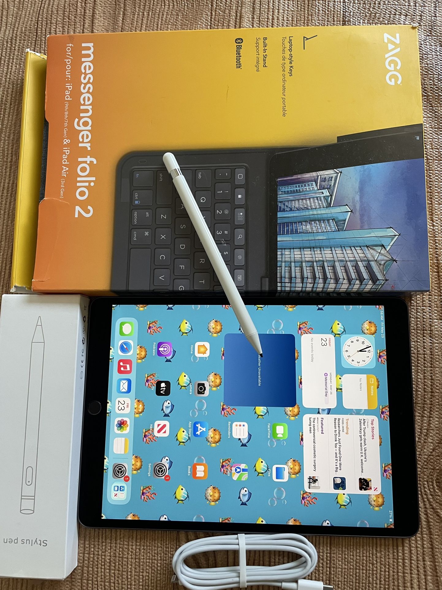 Apple iPad Air 3rd Generation (10.5” screen) 64GB With zagg Keyboard and Pencil