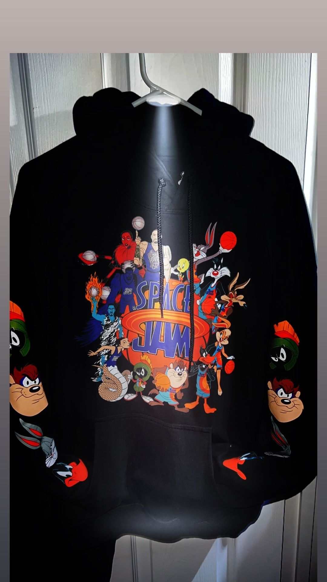 Black Space Jam Hoodie XL Vintage Throwback 