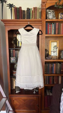 Size 8 girls formal white dress, never worn