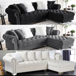 NEW ROYAL VELVET LUXURY SECTIONAL WITH FREE DELIVERY 