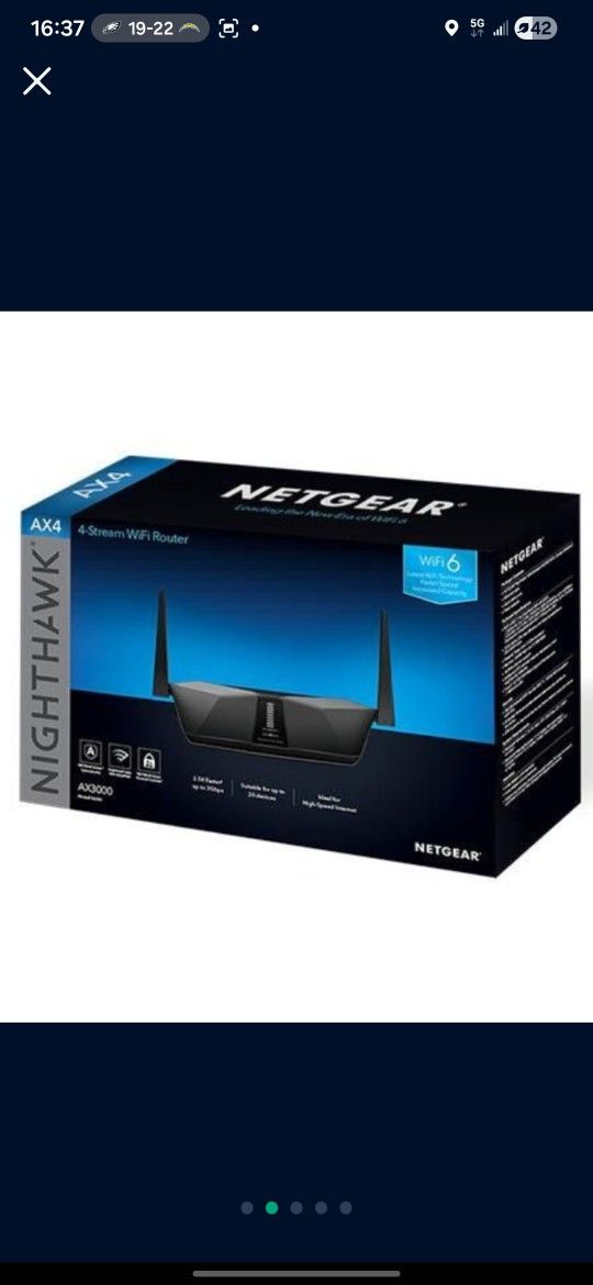 NIGHTHAWK AX4 - AX3000 4 STREAM WIFI 6 ROUTER
