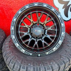 17x9 XM702 Semi Matte Black 6x139 Wheels And Tires 265/70/17 Kumho RT