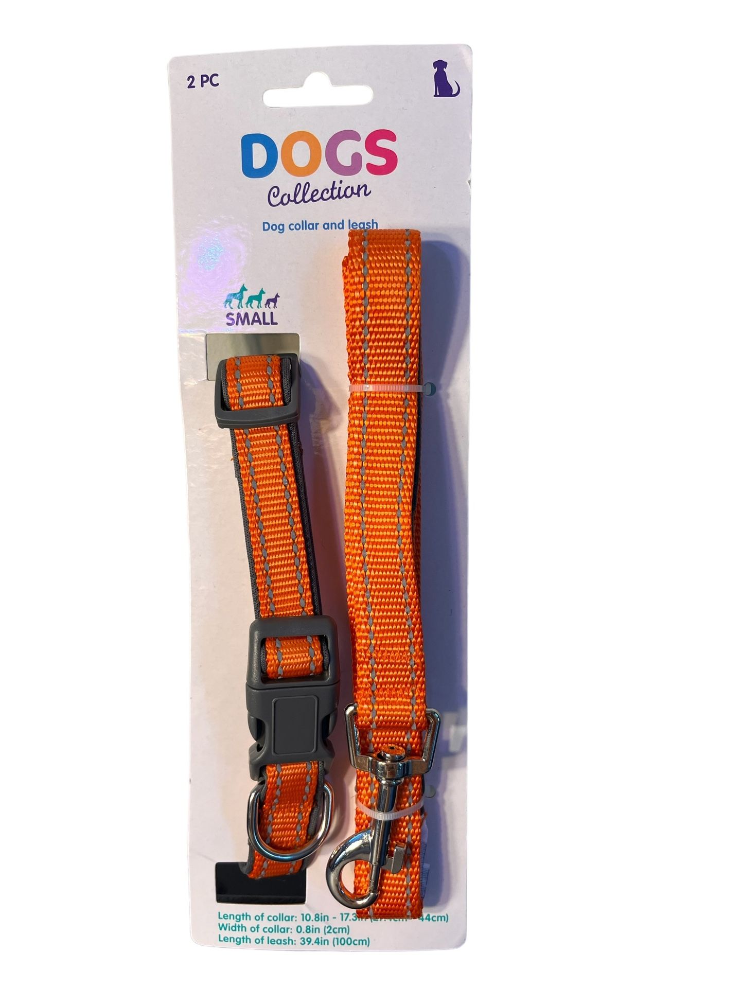 [ New] Reflective Dog Collar and Leash Set - Orange, Small/Large & Turquoise, Medium