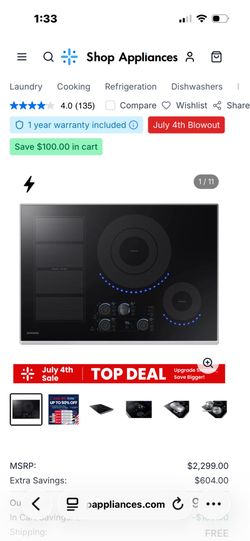 Samsung 30 inch induction cooktop