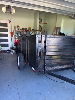 Utility Trailer with Wood Slat Sides