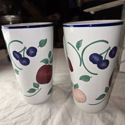 Princess house, Orchard medley, tall coffee mugs, new, unused, in box set of 4