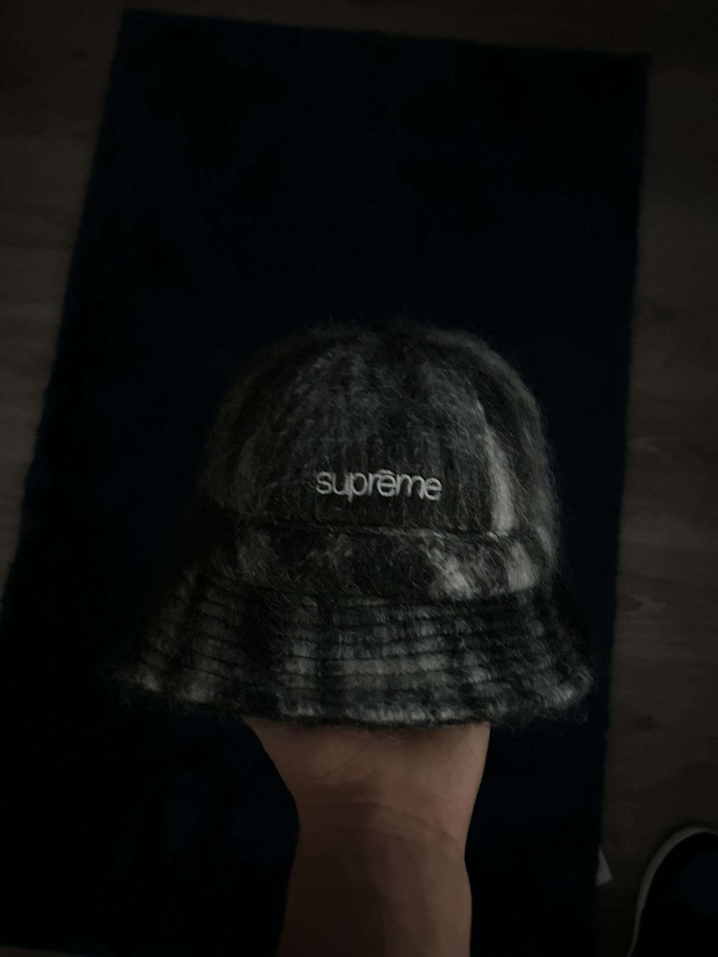 Supreme Mohair Plaid Bell Hat