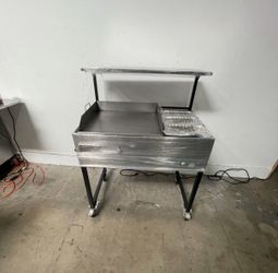 Plancha De 24” Con 3 Charolas Baño María Y Repisa | Incluye Manguera Con Regulador