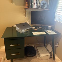 Hunter Green MCM Computer Desk