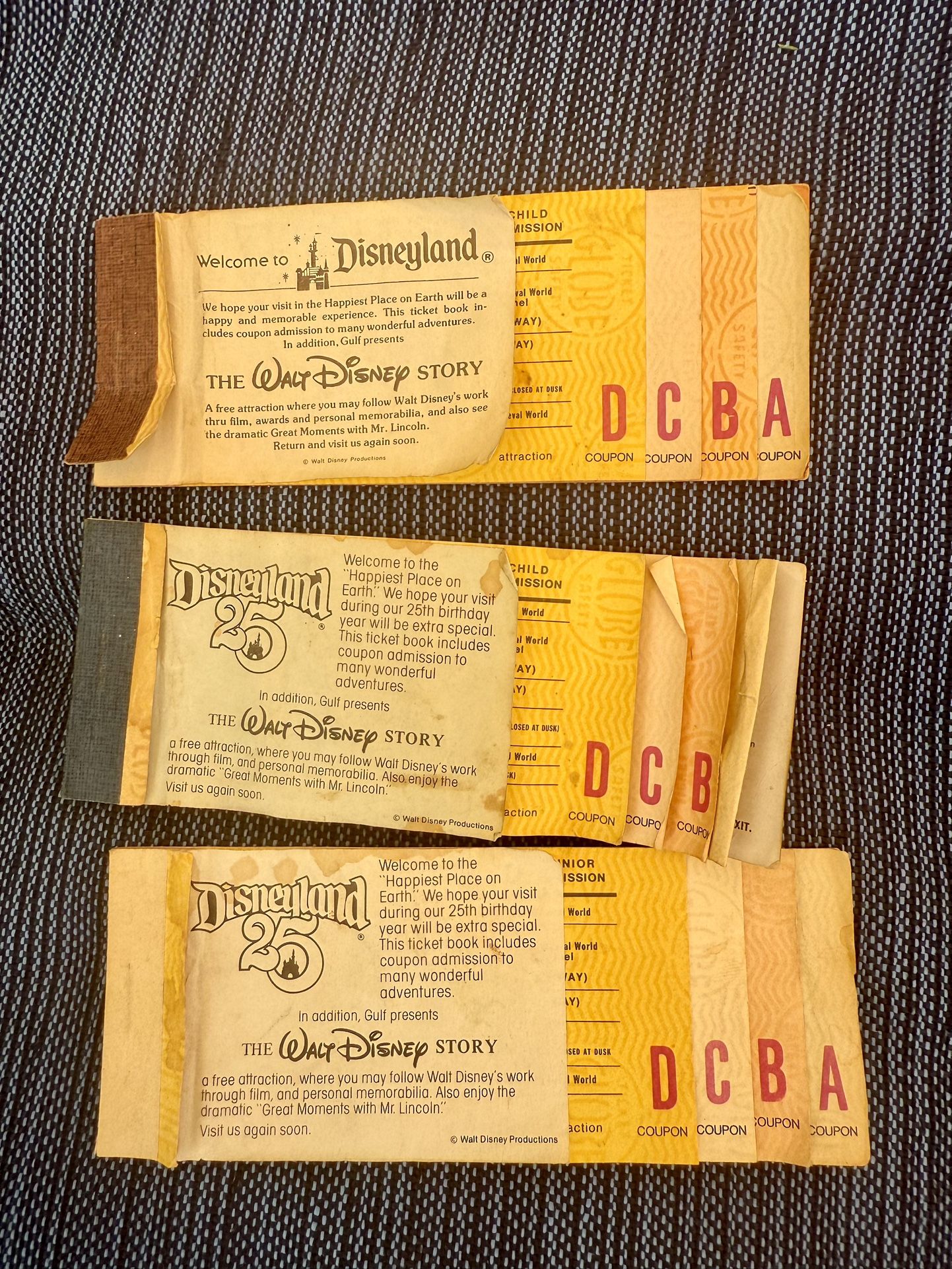 Old School Vintage Disneyland Tickets!!!
