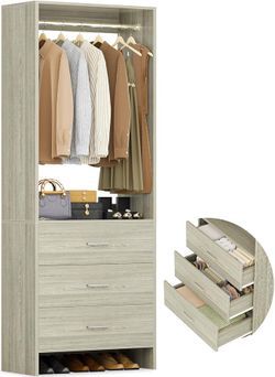 Aheaplus 2FT Closet System- Oak
