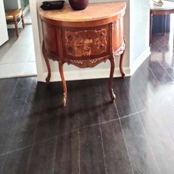 Antique French Louis Xv Style Demie Lune Commode 