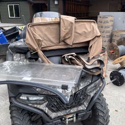 Club Car Golf Cart Fold Down Windshield, Canvass Sides And Back Enclosure
