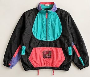 Vintage Color-Block Windbreaker