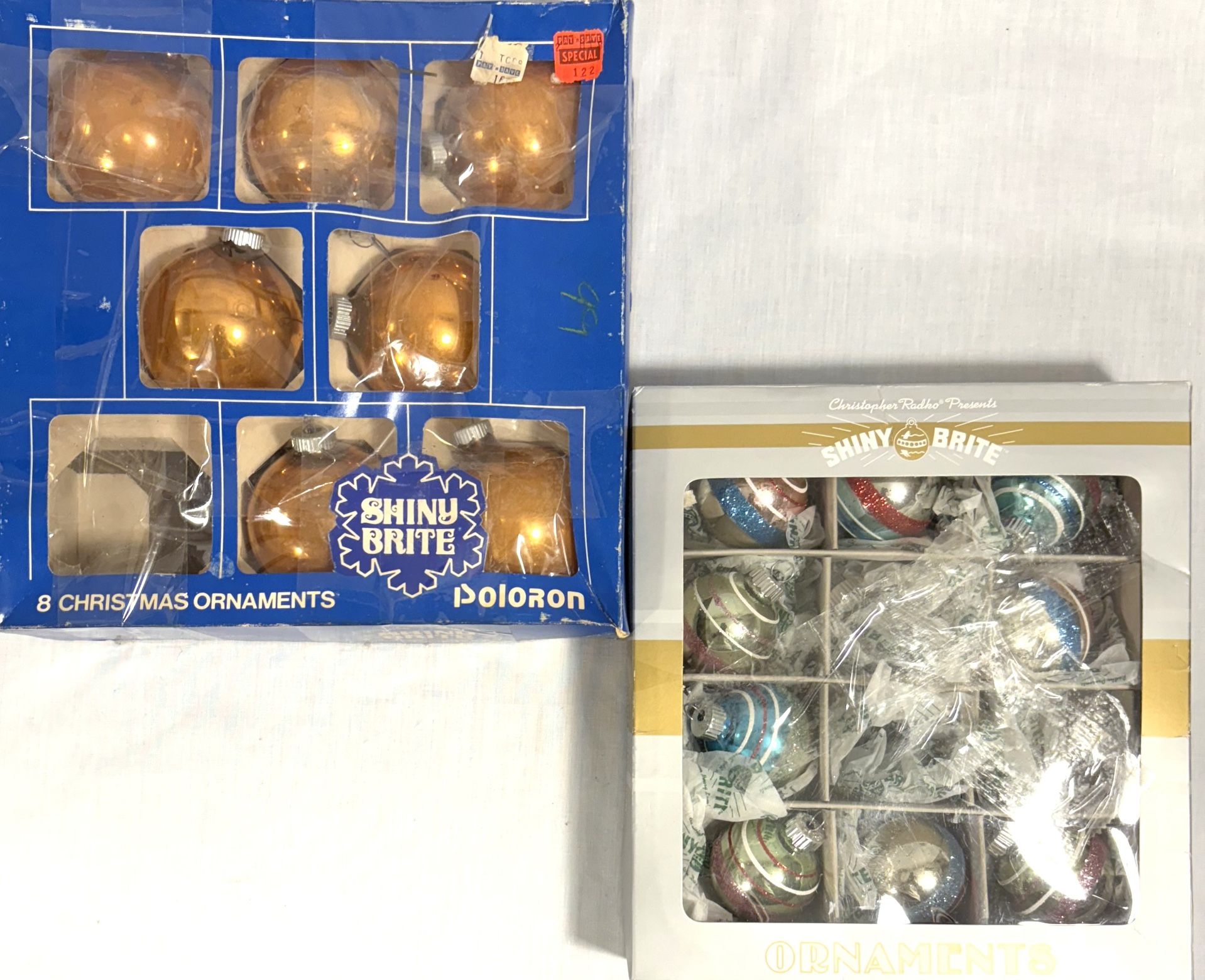 Shiny Brite Glass Ornaments Poloron & Christopher Radko