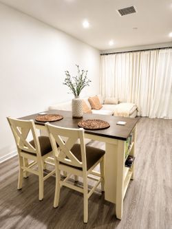5 Piece Counter Height Dining Table with 2 High Chairs and 2 High Stools