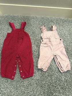 Set of 2 Baby Overalls - Pink and Magentae