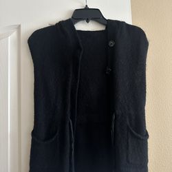 Black Wool Vest 