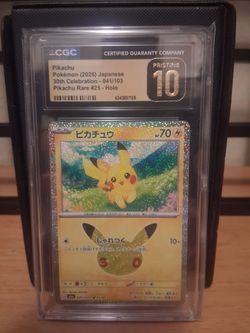 Pikachu Holo CGC Pristine 10 Japanese 30th Celebration
