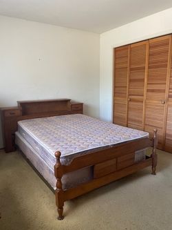 4-Piece: GENUINE SOLID EASTERN BIRCH Bedroom Set – Full Size