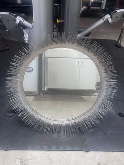 Crate and barrel mirror silver 32”