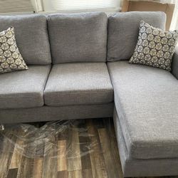 Gray Modern Reversible Sectional Sofa