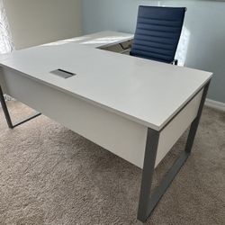 L - Shaped Desk with Office Chair - Model Home Furniture 