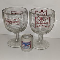 Budweiser Glasses and Mini Mug