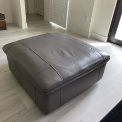 Contemporary Leather Ottoman