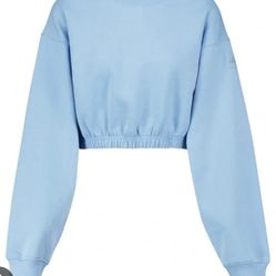 Alo Yoga / Devotion Crop Sweatshirt In Blue Skies